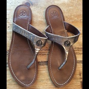 Tory Burch Cameron sandal metallic sz 10.5